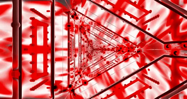 Red LED Grid Neon Screensaver 4K 60fps | Abstract VJ Loop